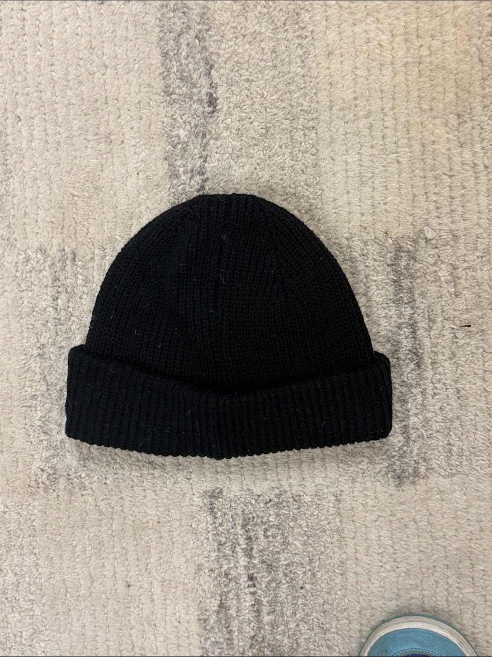H&M Black Knit Beanie with Folded Cuff